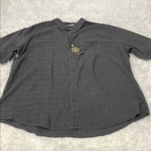 GH BASS & CO. Men's Gray Button-Up Shirt SIZE L Short Sleeve